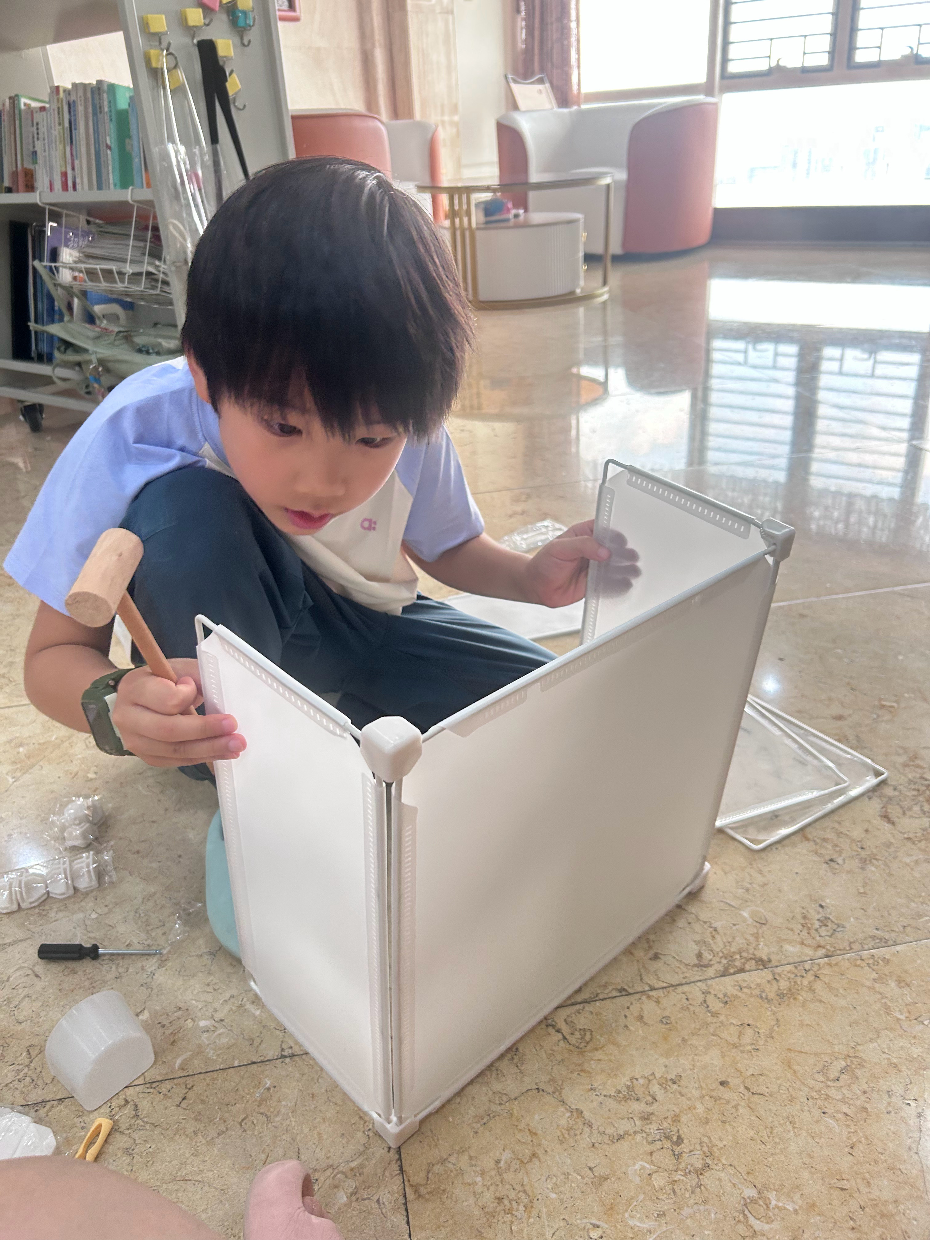 买了个鸟笼给他找点事做 