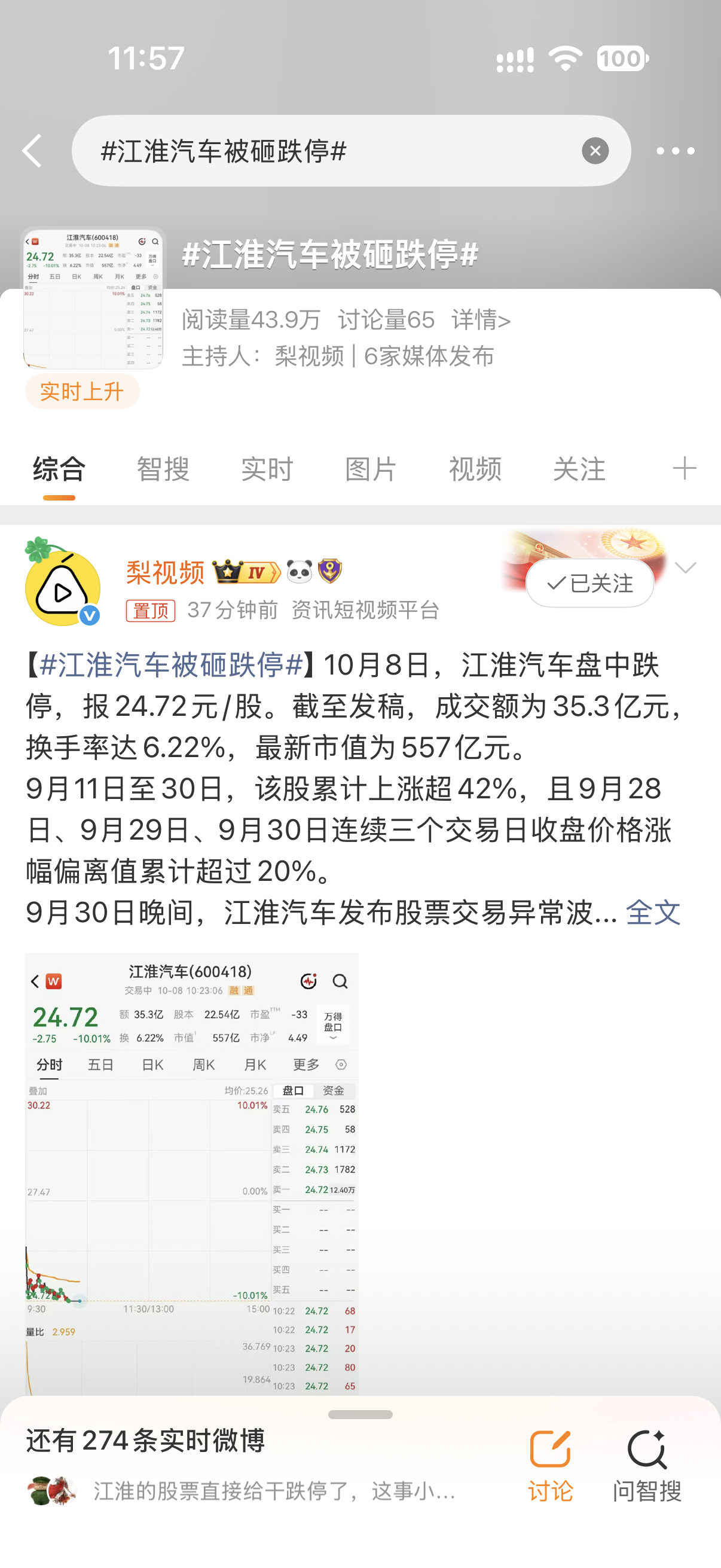尊界 懂车帝懂车帝一个测试，江淮汽车就跌停了，市场是不是太敏感了，等江淮回应也不