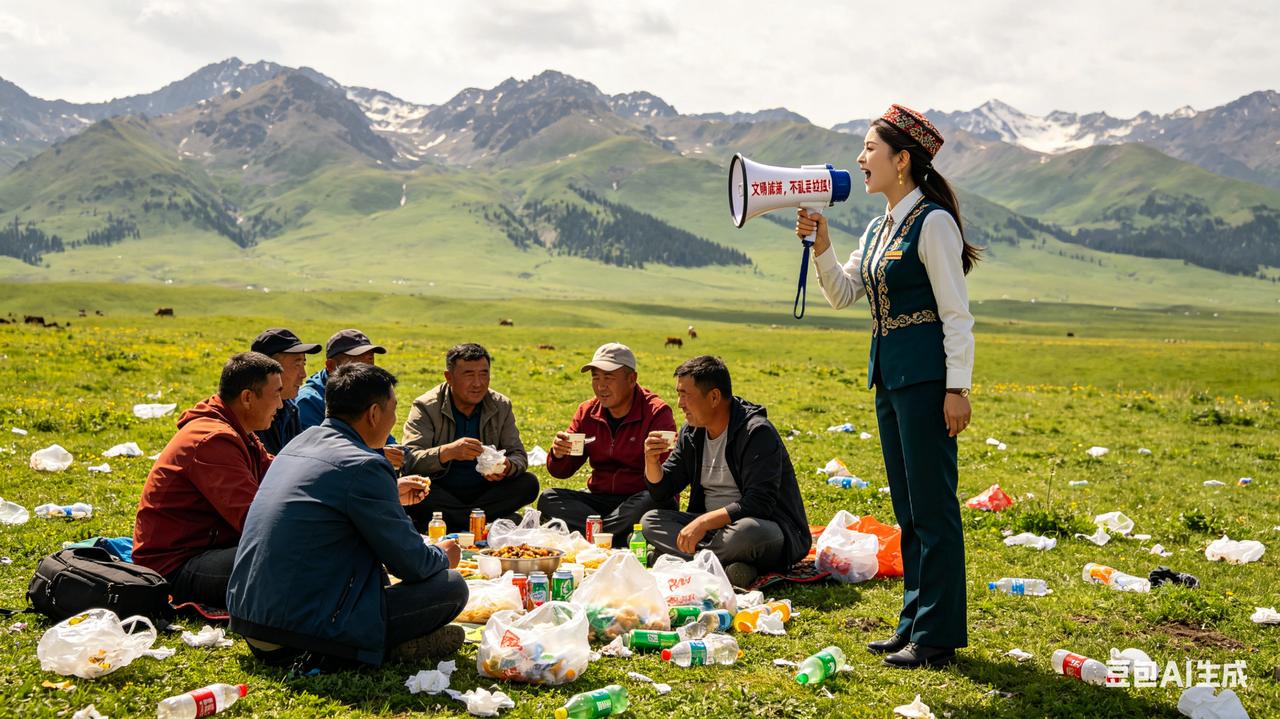 “天山那头有人民”的美女导游发火了——低素质的人别来新疆了！
她凶出了我们的心声