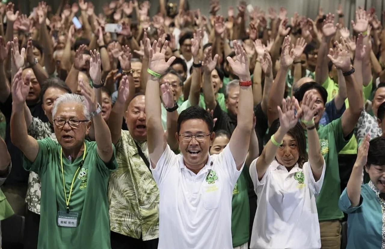 冲绳（琉球）知事换人，反美军基地派失守，台湾某些人在高兴什么？

冲绳知事选举昨