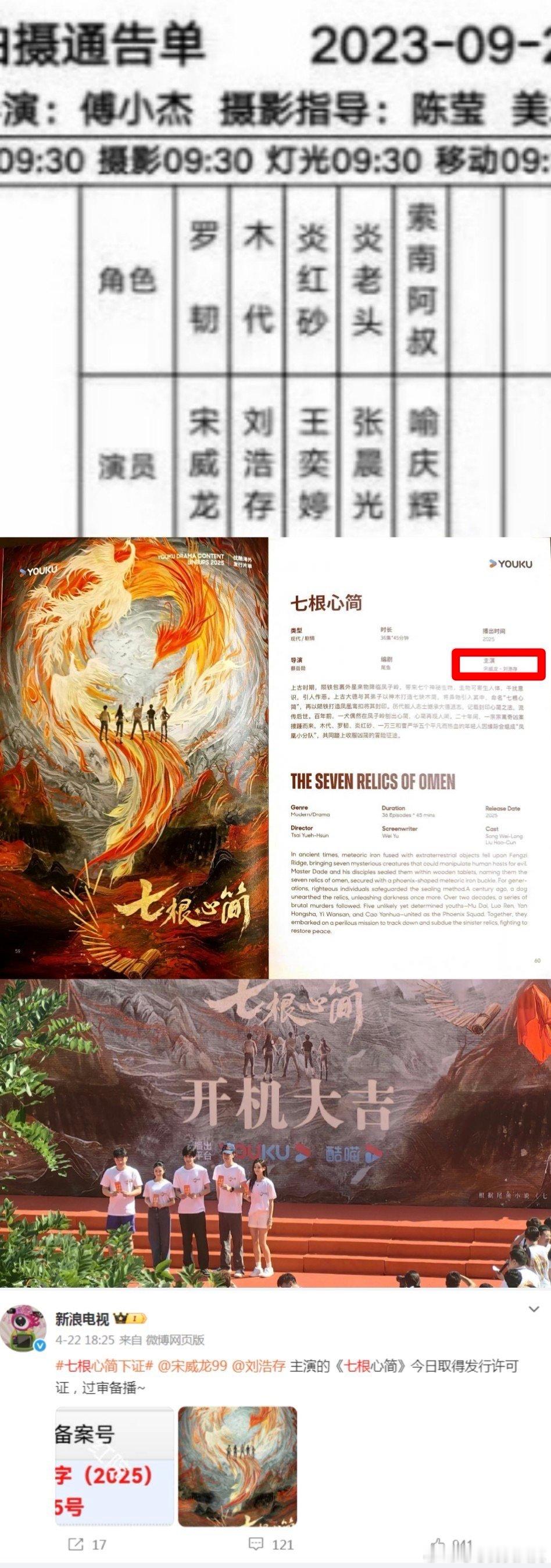 优酷剧集六大题材三问七根心简‼️‼️‼️1️⃣ 从宣传册到通告单宋威龙都在前（无