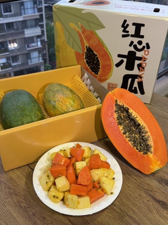 粉丝说第一次买到这么好的木瓜，必须要拍图！