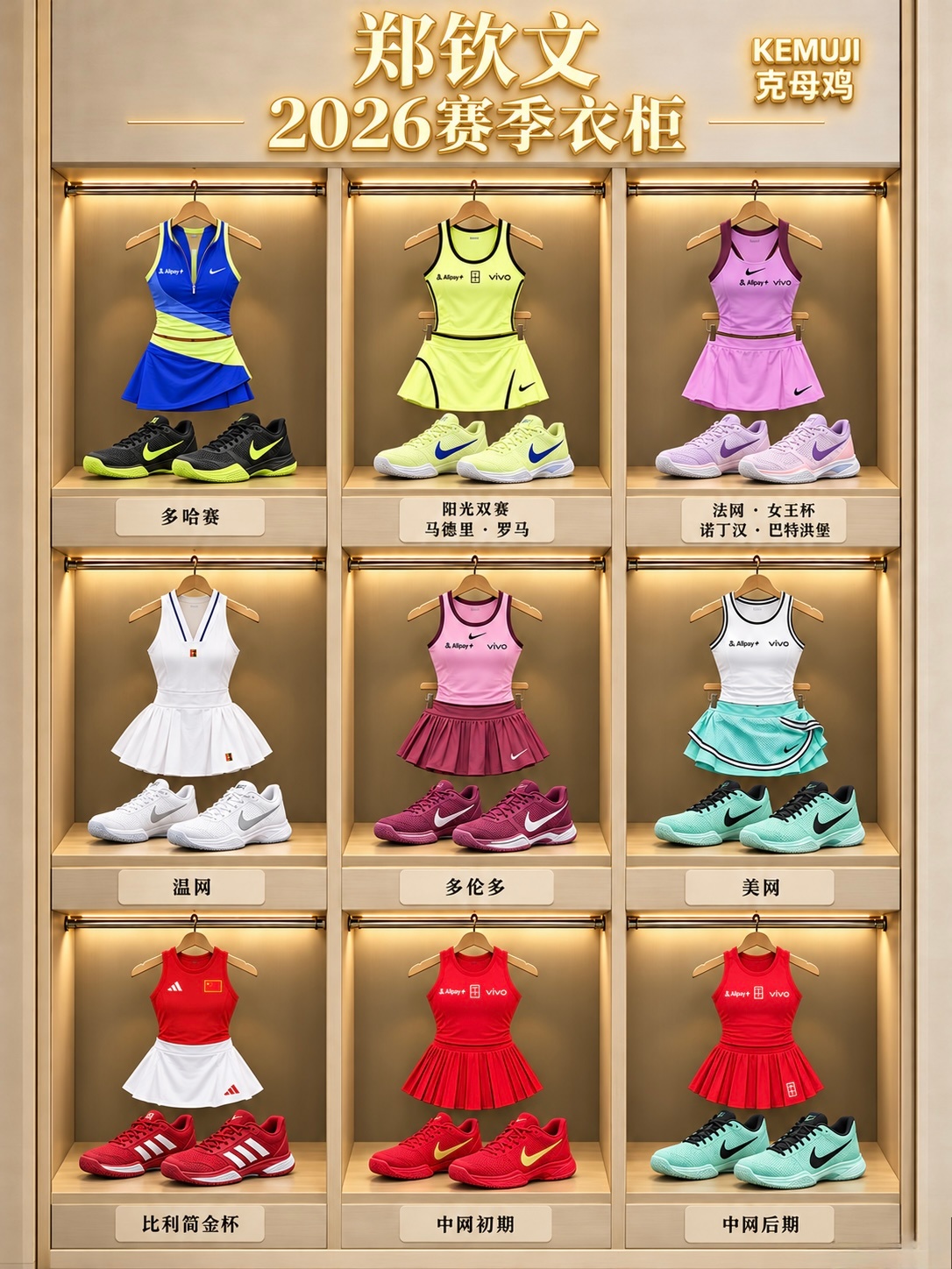 郑钦文2026赛季的最佳战袍，你会选哪一套？👗🎾 ​​​