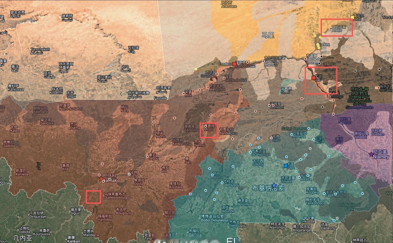 当地时间今天早上开始，JNIM/FLA联军在马里共和国各地发动了新一轮大规模袭击