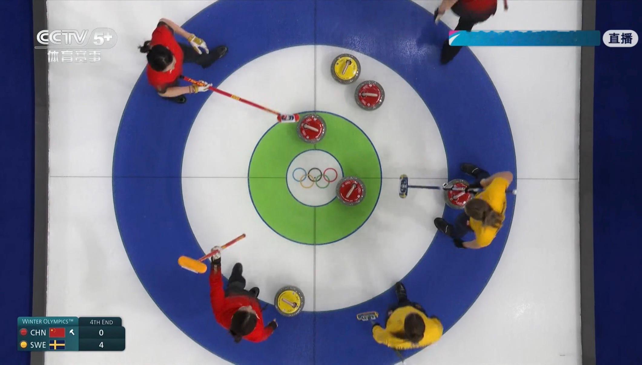 中国队后手3分！0-4追至3-4有人在看不？👀米兰冬奥会冰壶女子团体赛 中国冰