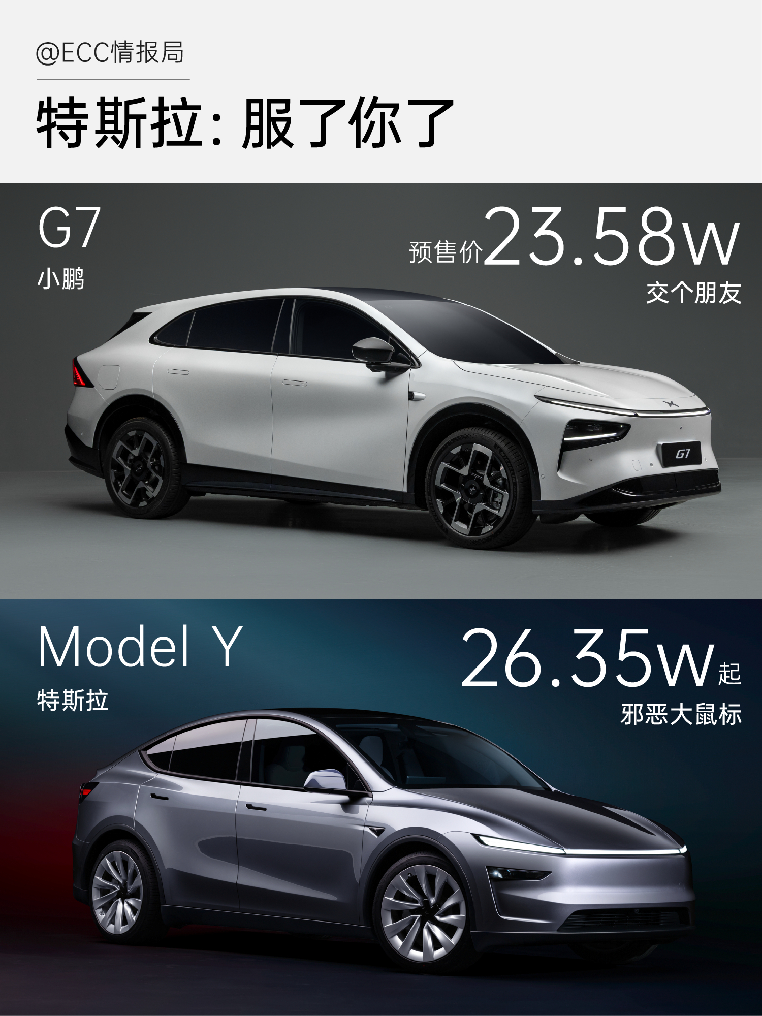 小鹏G7预售价 23.58 万 ！车长 4892mm 碾压 Model Y479