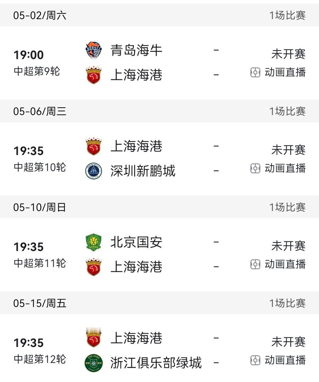 海港迎来4轮甜蜜赛程！拿12分基本确定本赛季可以提前保级！目前海港8轮拿到5分！