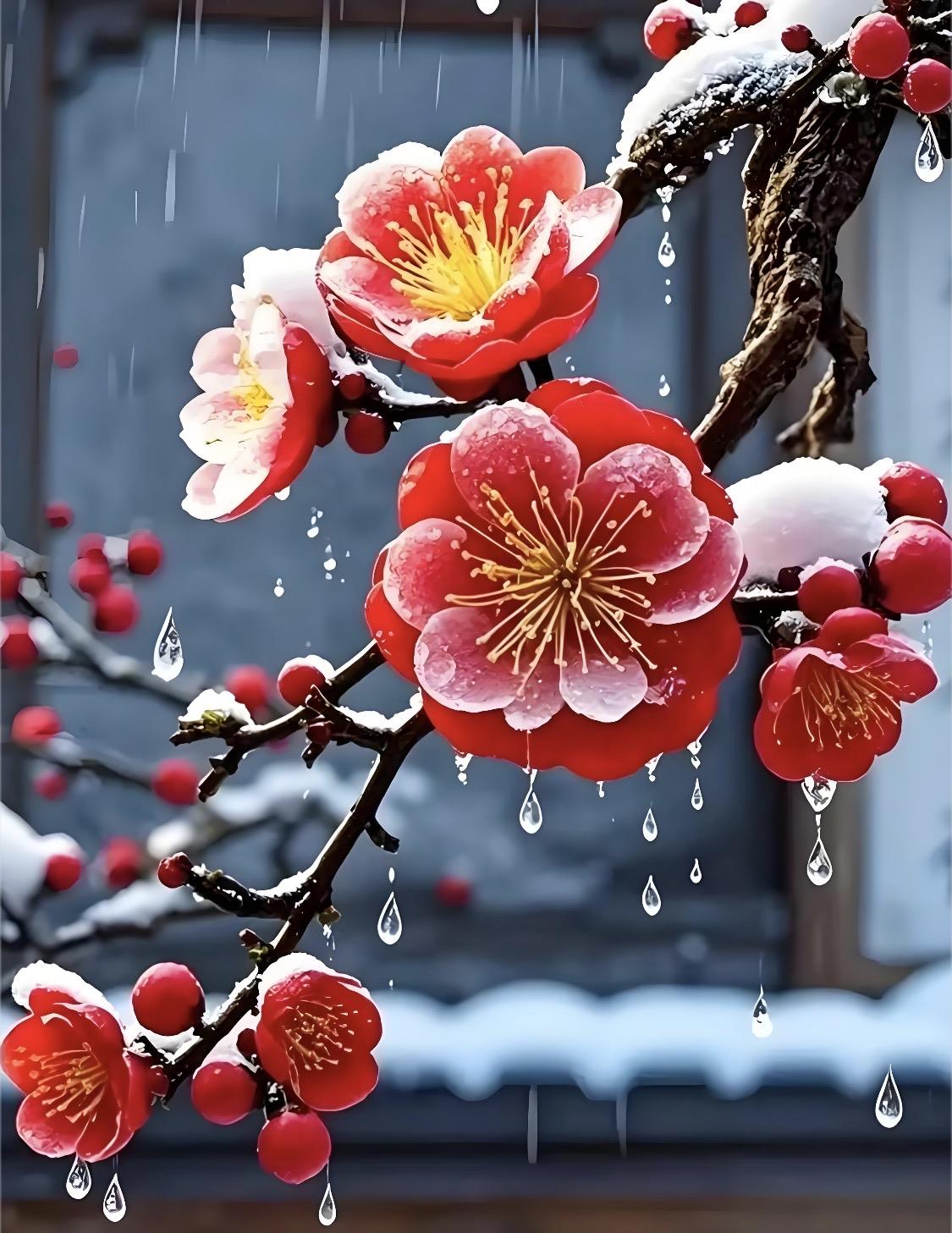 上联：梅香傲雪寒中笑，诚邀下联竹韵凌风月下欢。