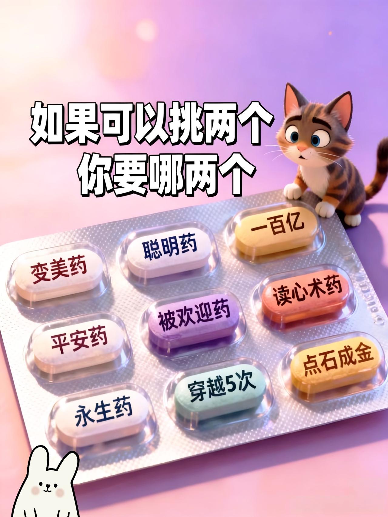 假如能选两颗“人生特效药”
你会怎么选