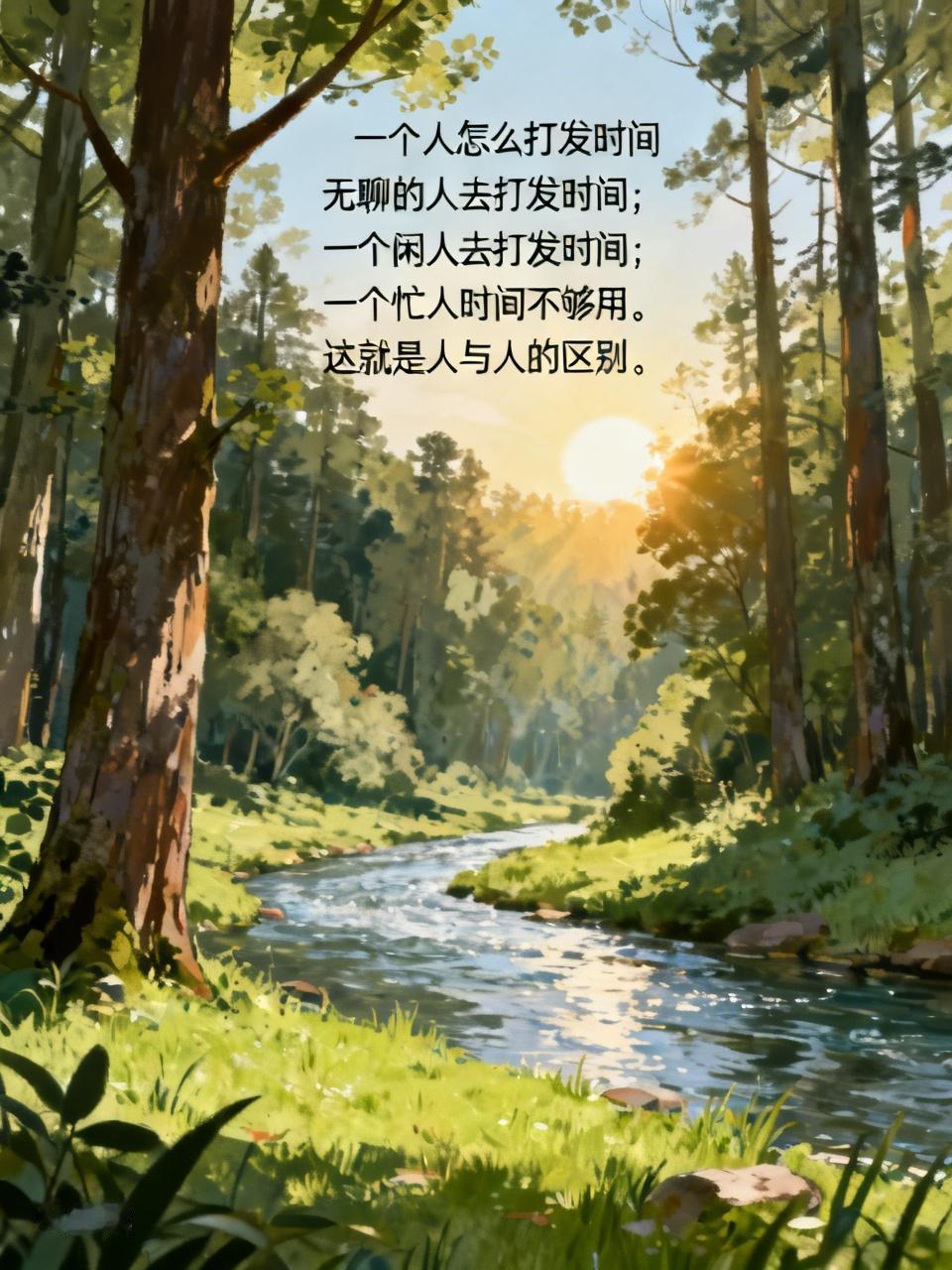 无聊的人去打发时间；
一个闲人去打发时间；
一个忙人时间不够用。
这就是人与人的