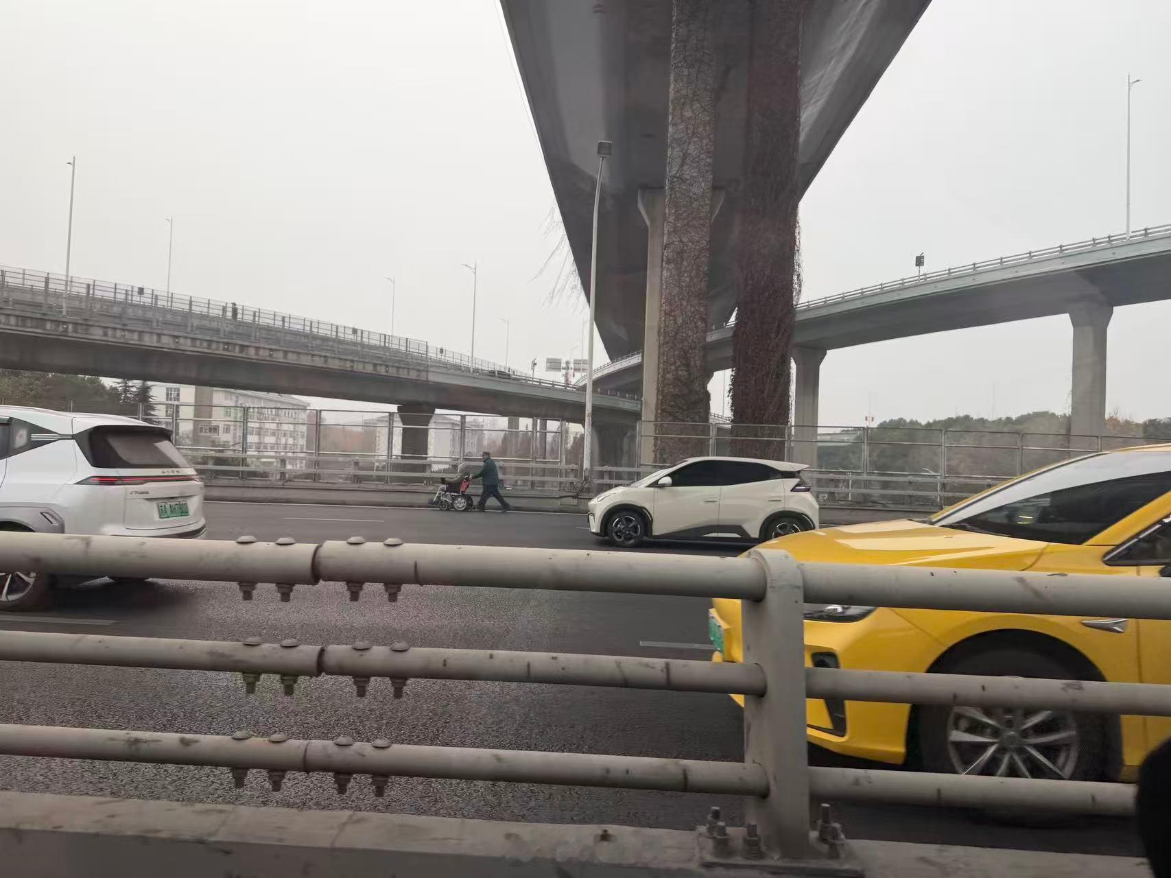 要不是堵车，这个轮椅应该可以上 80 迈吧