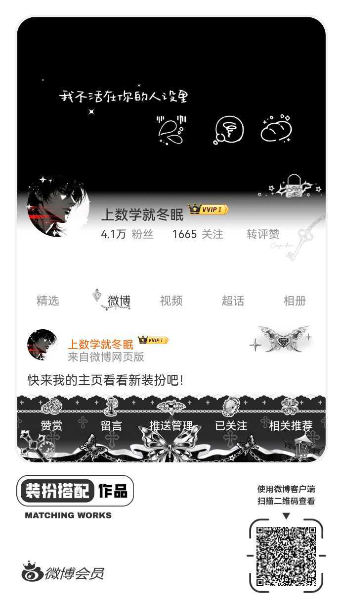 我刚刚完成了一套全新微博装扮搭配！超有个性！快来围观，一起分享装扮灵感吧~网页链
