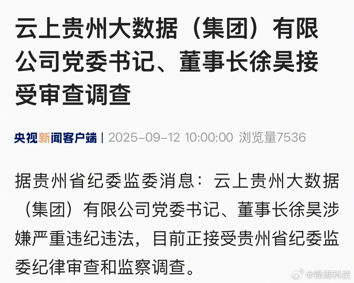 云上贵州董事长被查 在这个时间节点吧…… ​​​