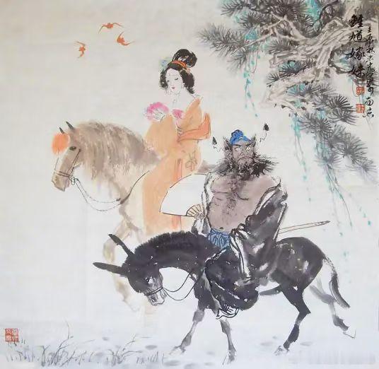 故事讲述了钟馗因相貌丑陋被免去状元，撞阶而死后，为报答好友杜平安葬之恩，将妹妹许