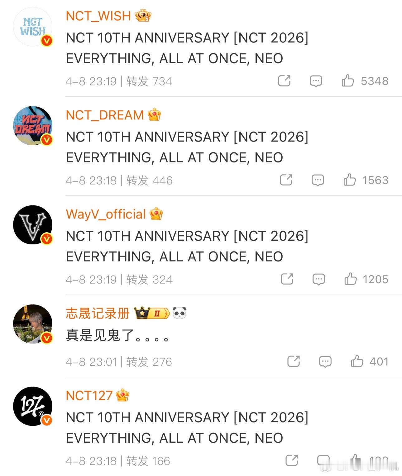NCTNCT各分队转发了大队预告 