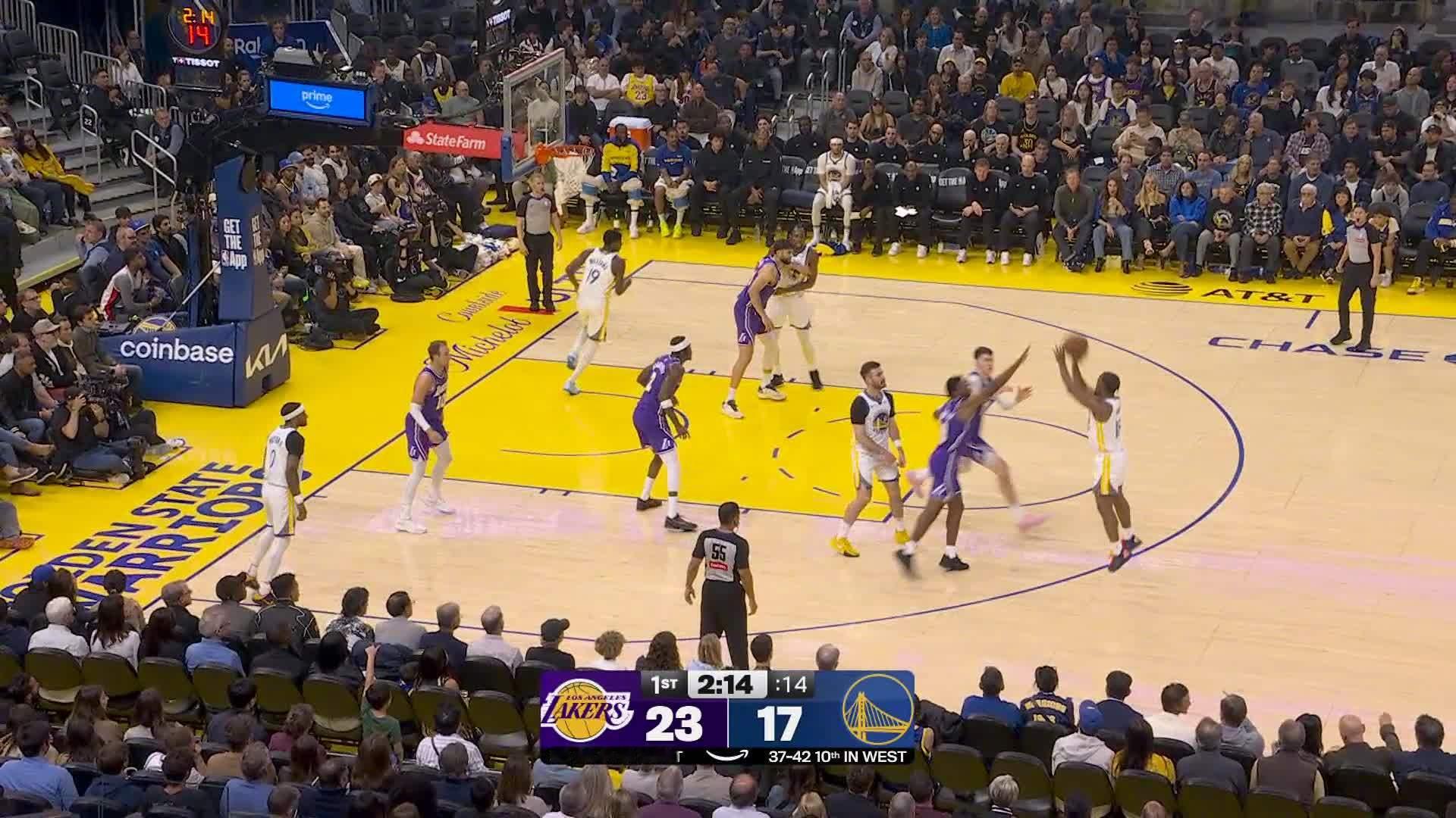 LJ-克莱尔三分球进！湖人vs勇士