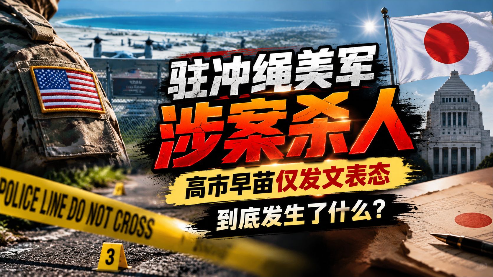 驻冲绳美军涉案杀人，高市早苗仅发文表态，到底发生了什么？