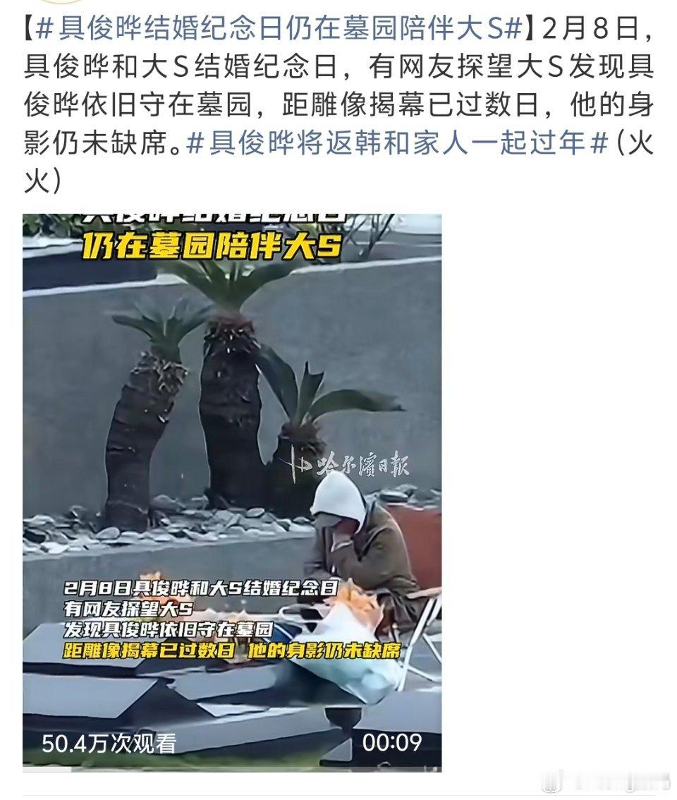 具俊晔结婚纪念日仍在墓园陪伴大S老演员了是钱还没赚够吗？ 