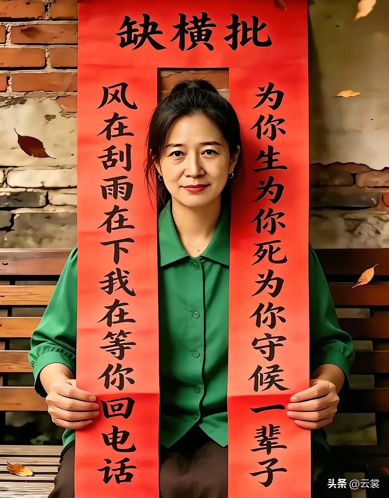 一个女人把一生的爱都给了一个男人。为爱坚守，写了一副对联贴出了149天，至今横批