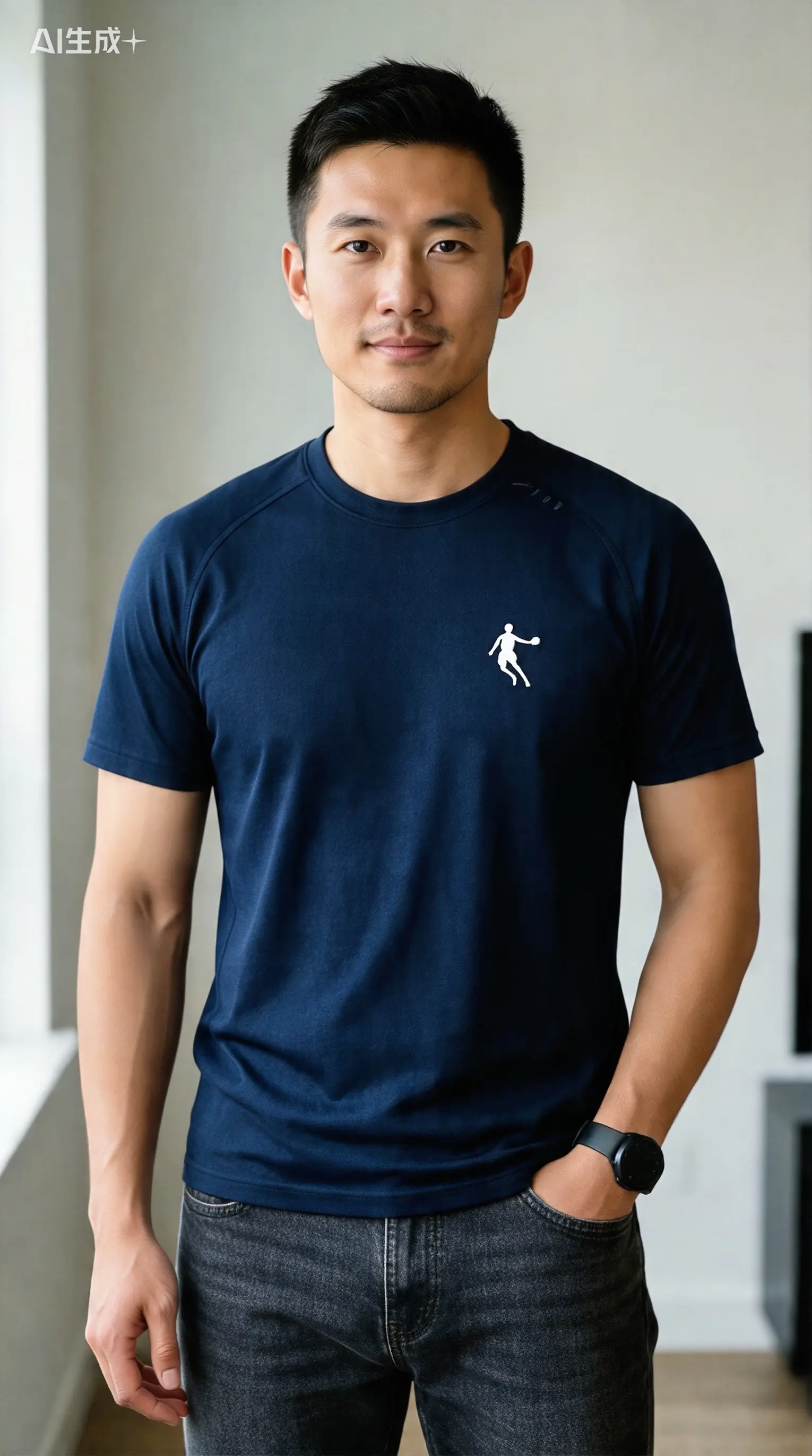 乔丹夏季蓝色半袖t