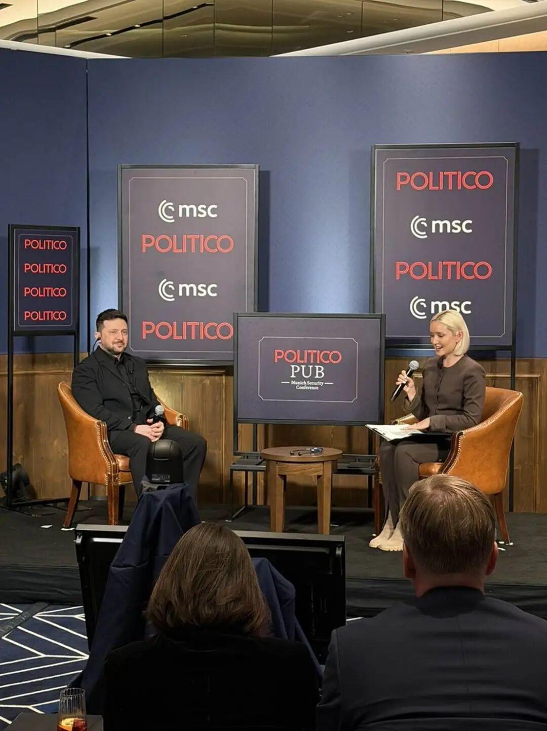 泽连斯基在慕尼黑安全会议期间接受POLITICO采访时，向特朗普、美国国会以及欧