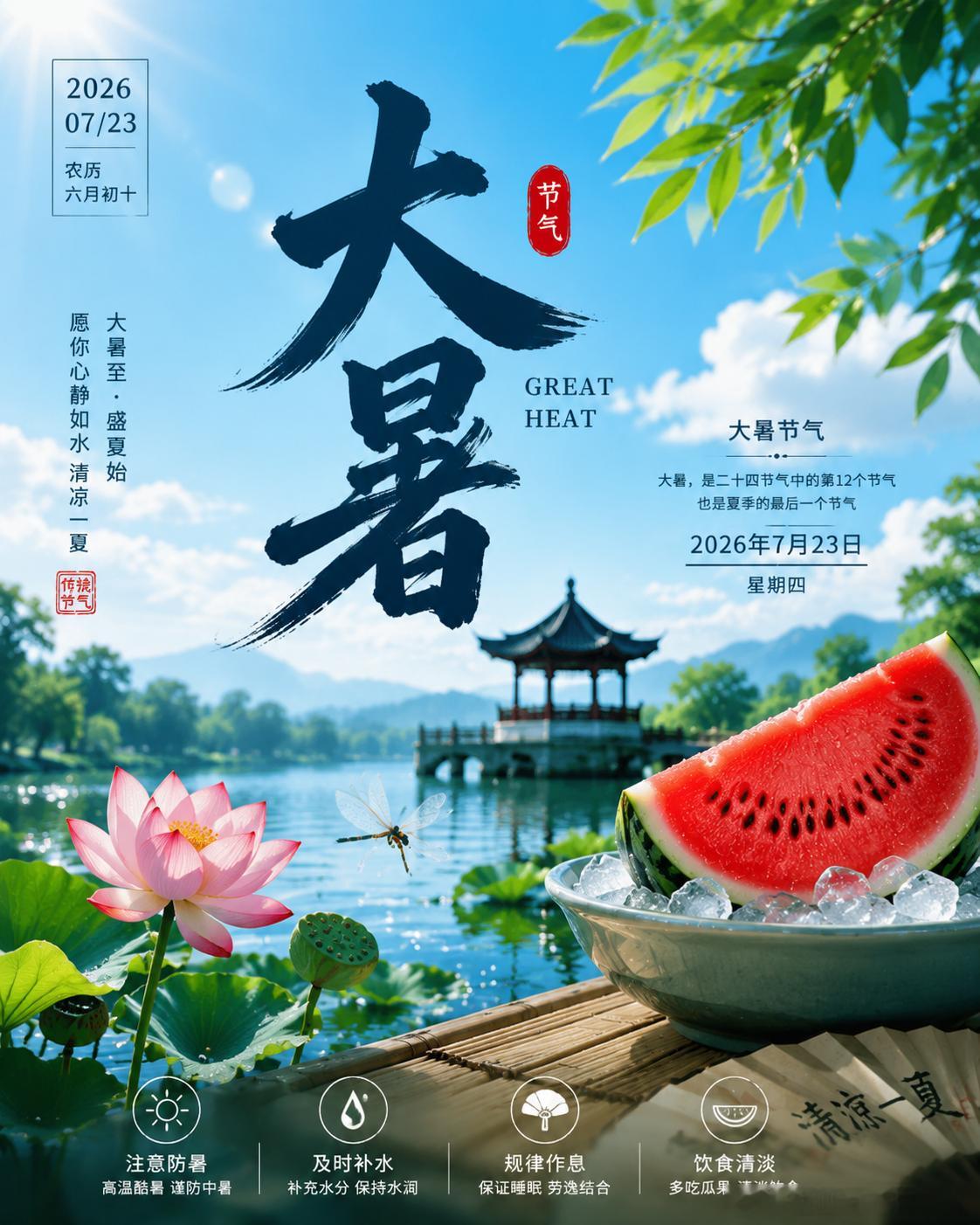 大暑至·盛夏始🍉愿你心静如水，清凉一夏，交易顺利！大暑