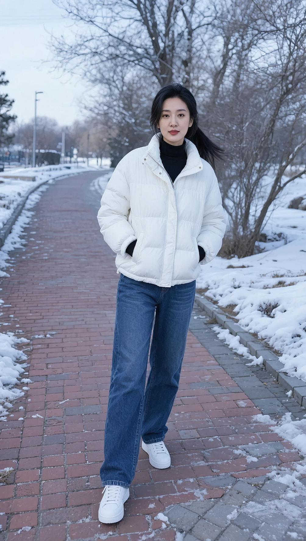 AI冬日漫步照 抖音ai创作 摄影约拍 毕业照 摄影工作室