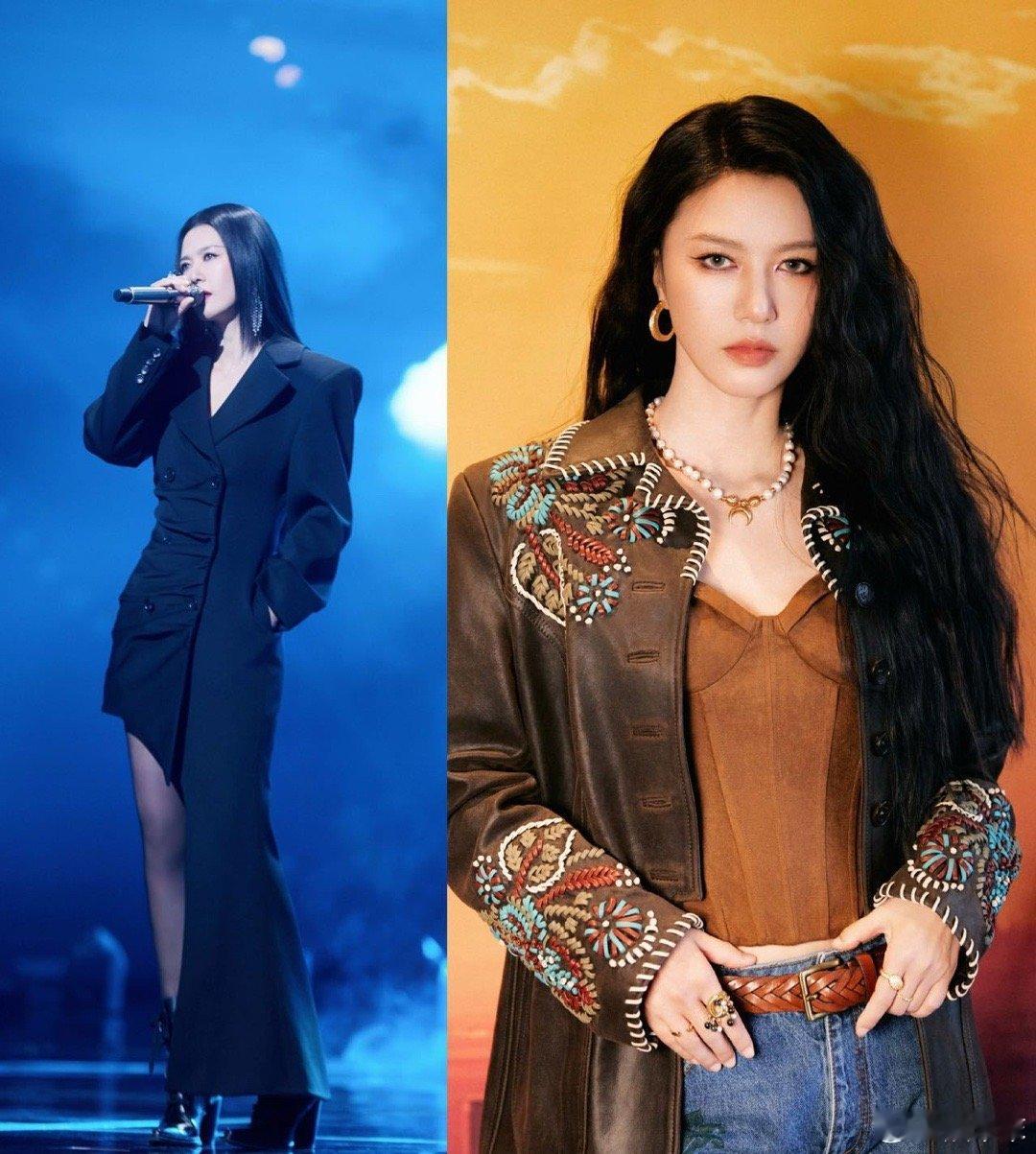 谭维维直发vs谭维维卷发 谭维维直发登台，利落飒爽似女王降临，气场瞬间拉满；卷发