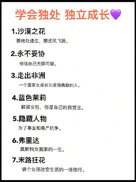 女生成长必看的48部优秀电影，提升自我变强大！