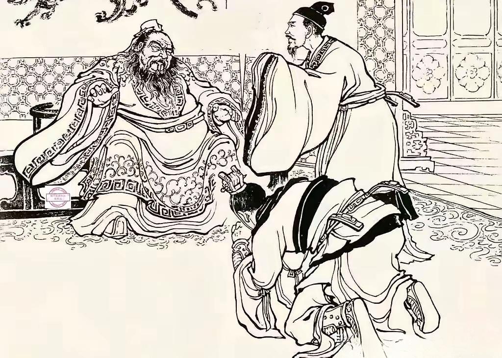 此人为何跪倒在地？此图中一人推金山倒玉柱般跪倒在地，恭恭敬敬施以大礼...