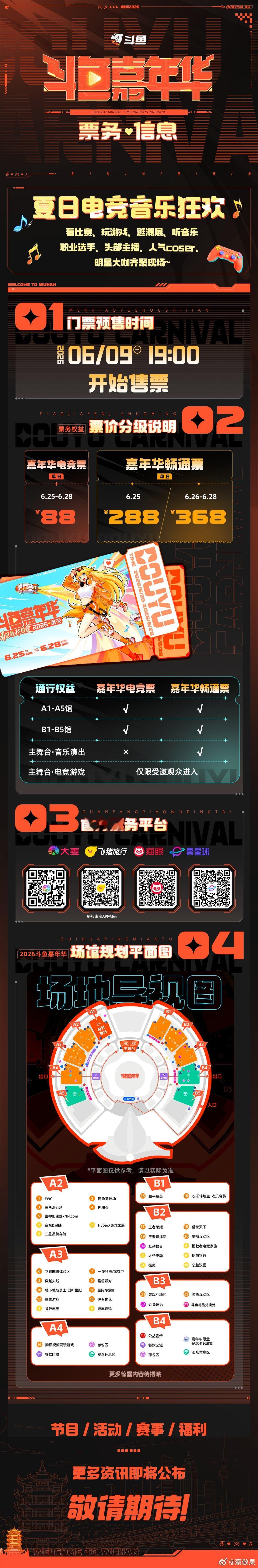 上飞猪抢斗鱼嘉年华门票送大券包电竞爱好者狂喜！现场不仅有精彩赛事，还有多位知名职