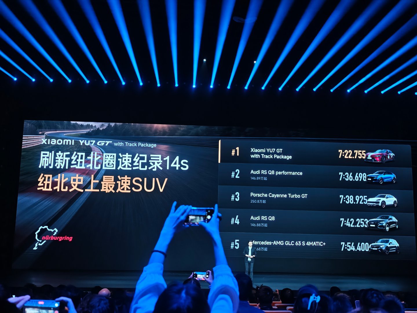 7分22秒755！小米YU7 GT纽北SUV圈速新纪录！这个成绩，全世界范围短期