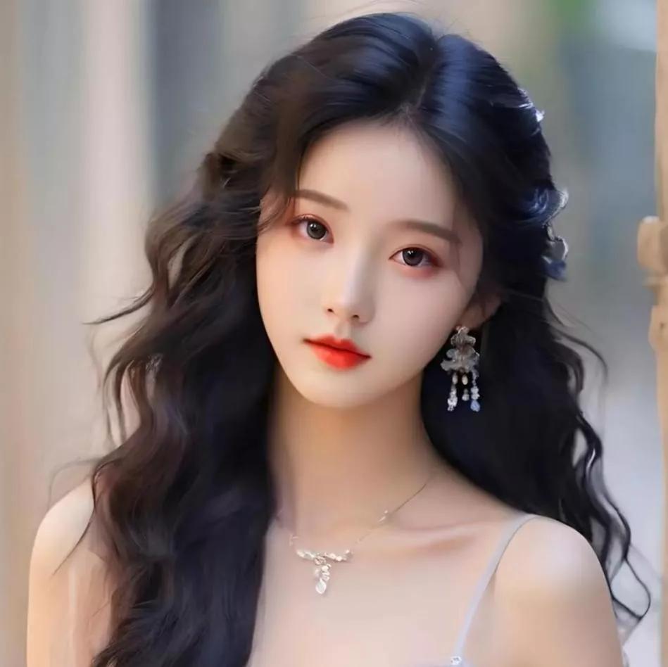 黑发红唇，仙气飘飘，梦幻少女黑发红唇女神 红唇美少女 乌发少女 红衣古风少女 紫