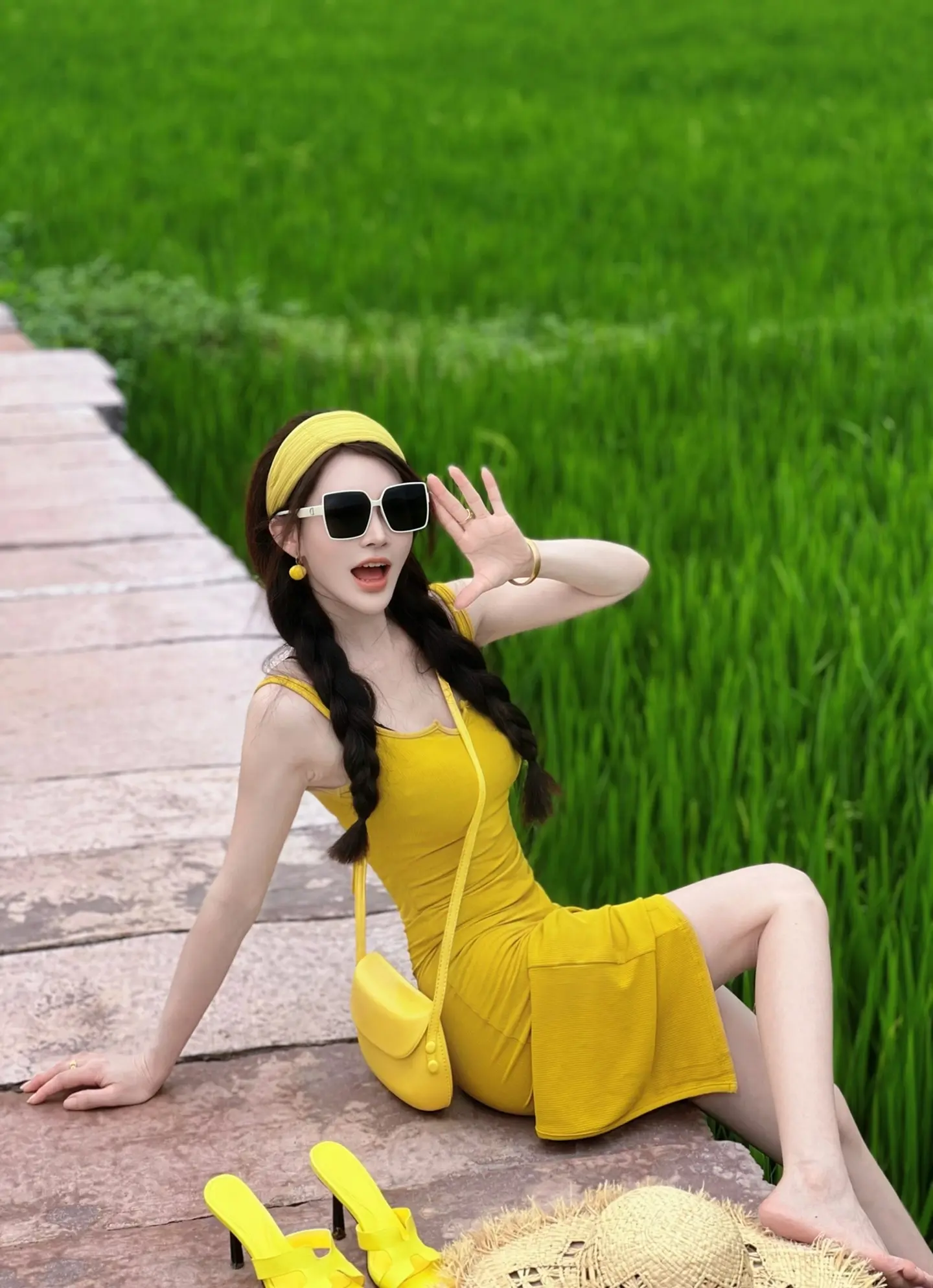 被稻田治愈的一天  📷⸝⸝꙳🍃𝐊𝐚𝐜𝐚⸝꙳ 禾苗盈野，风送...
