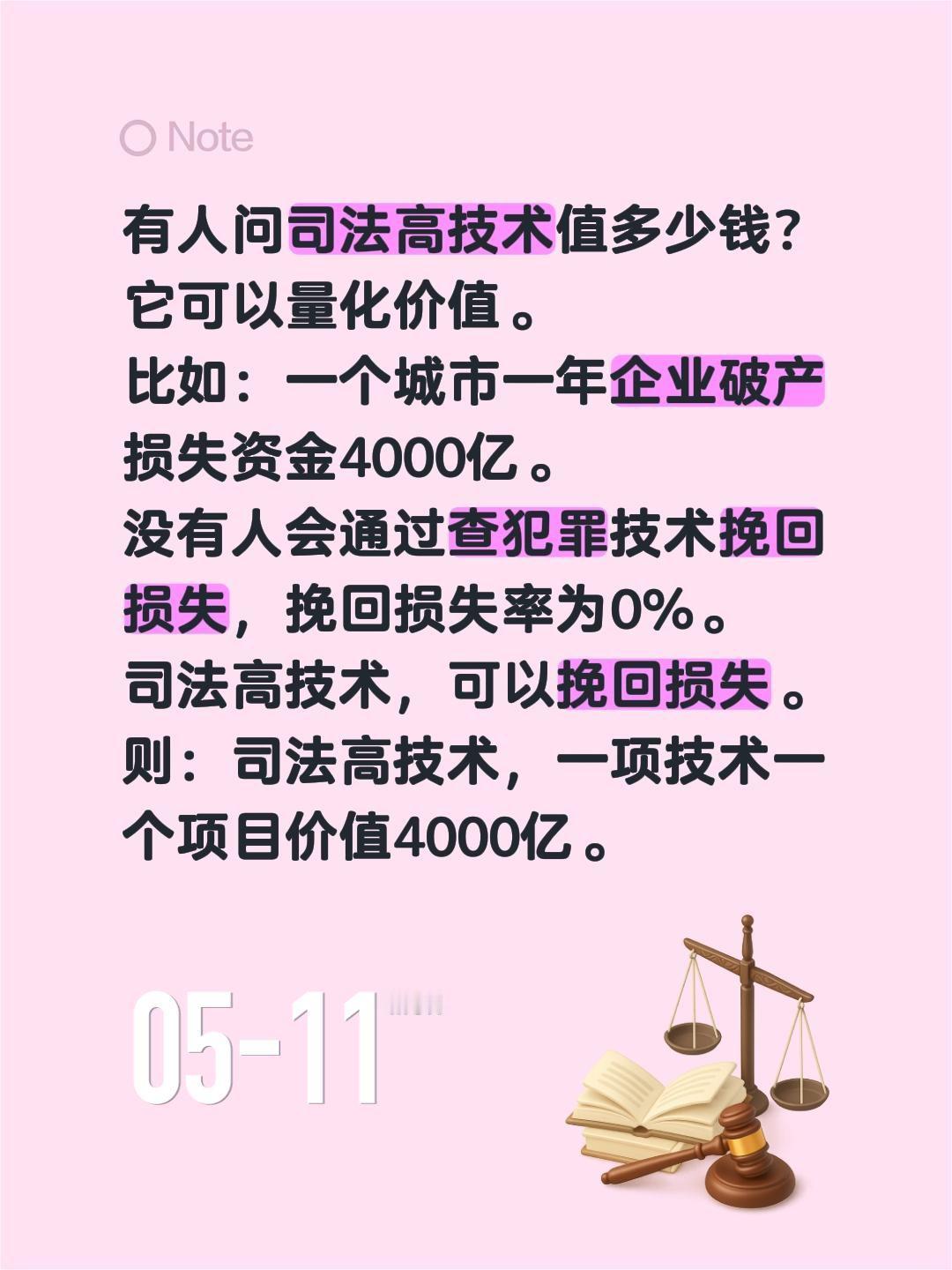 司法高技术值多少钱？有人问司法高技术值多少钱？
它可以量化价值。
比如：一个城市