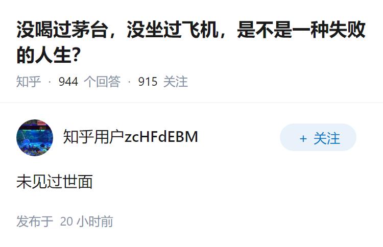 没喝过茅台，没坐过飞机，是不是一种失败的人生？