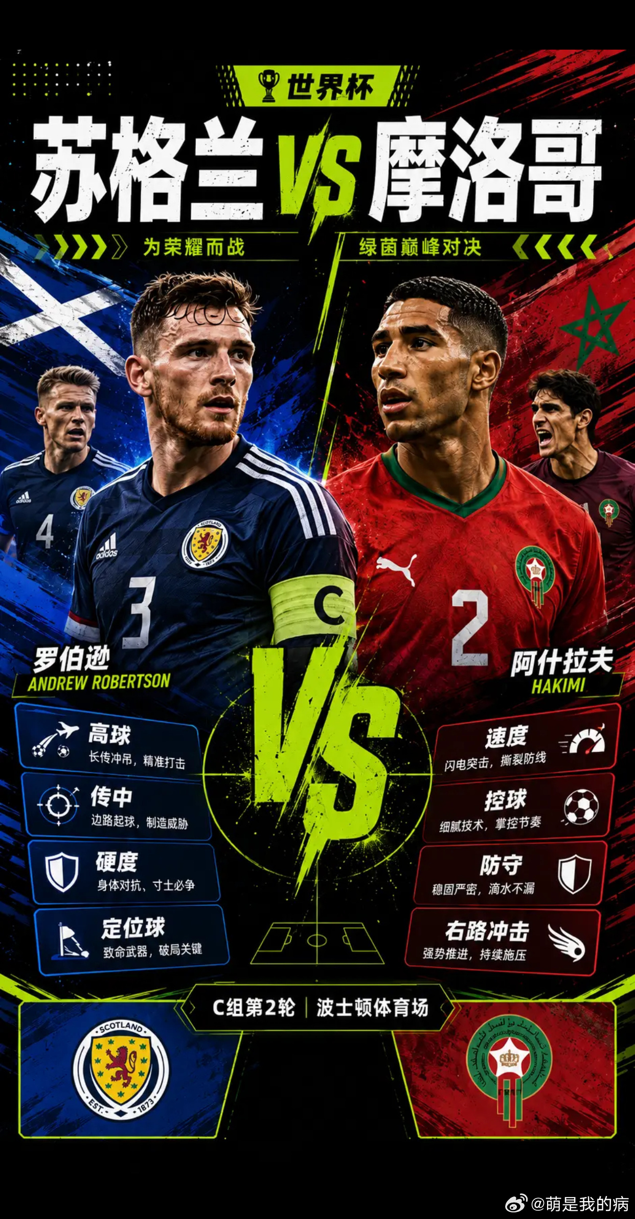 苏格兰vs摩洛哥 ⚽️世界杯C组生死战来了！今天这场绝对是“英伦铁血与北非雄狮之