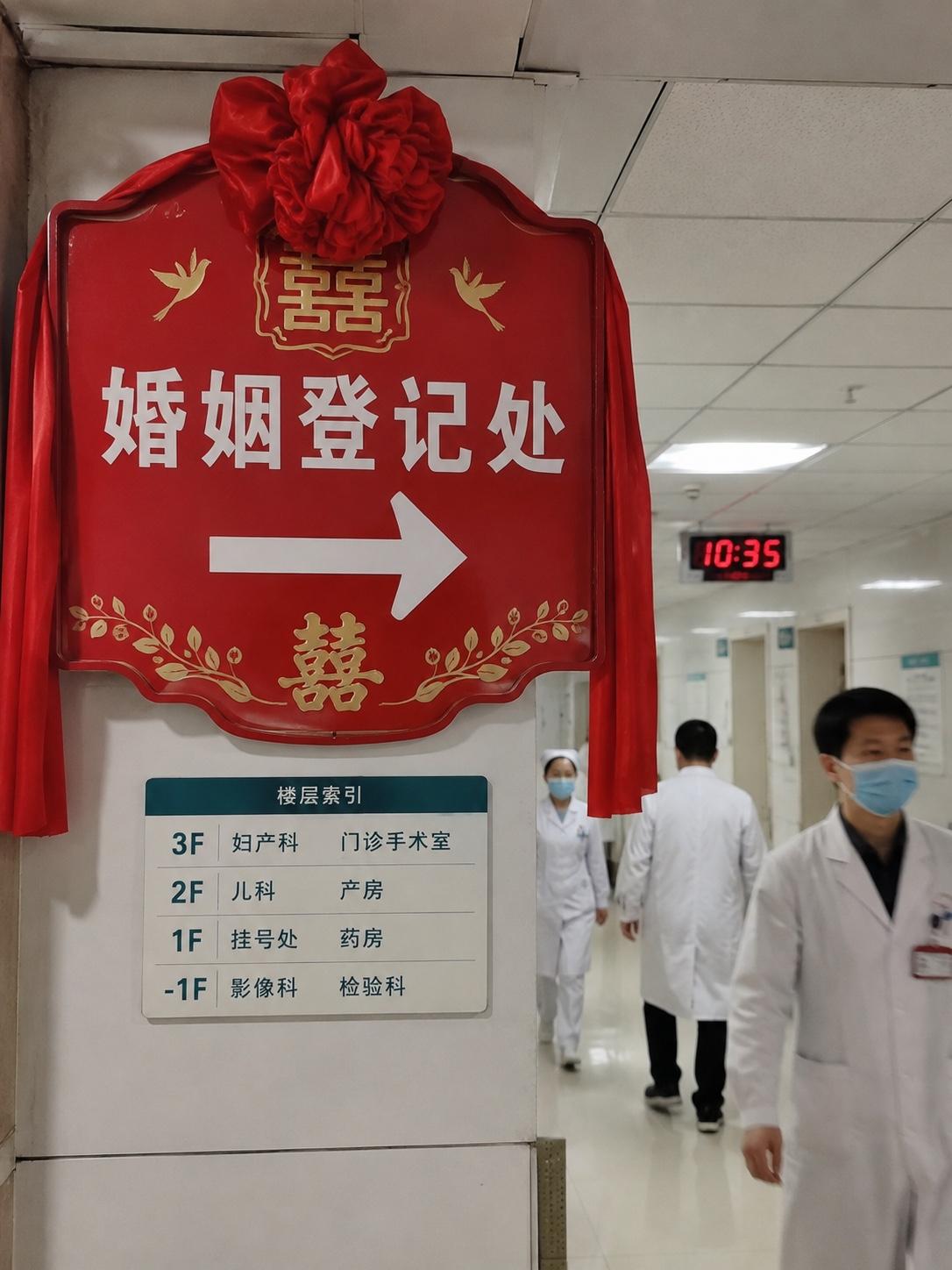 婚检完直接领证？医院里扯结婚证？我第一反应是：这是便民还是催婚催到产房门口了？
