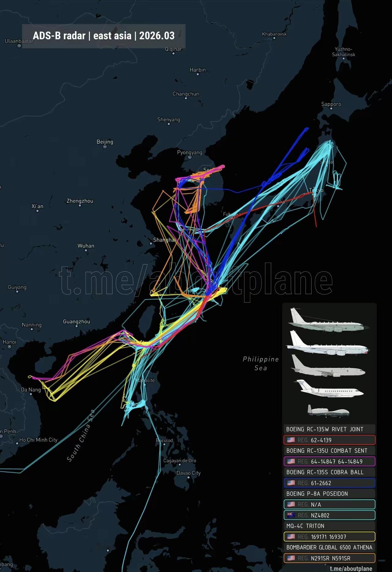 美军针对中国沿海的抵进空中侦察，每年超过1200架次，超过了冷战时期对苏联的侦察
