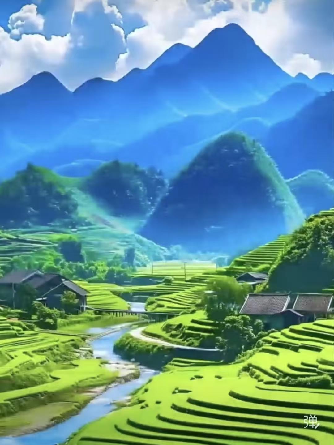 闲居寄意
半烟火色半诗意，
浮生偷得片时闲。
青山绿水环身侧，
岁月静好水云间。