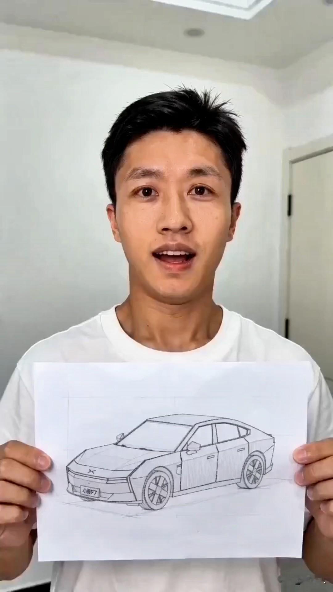用一张纸板，圆梦年轻人都爱的智能轿跑小鹏P7！
从手绘草稿开始，裁切、拼接、塑形