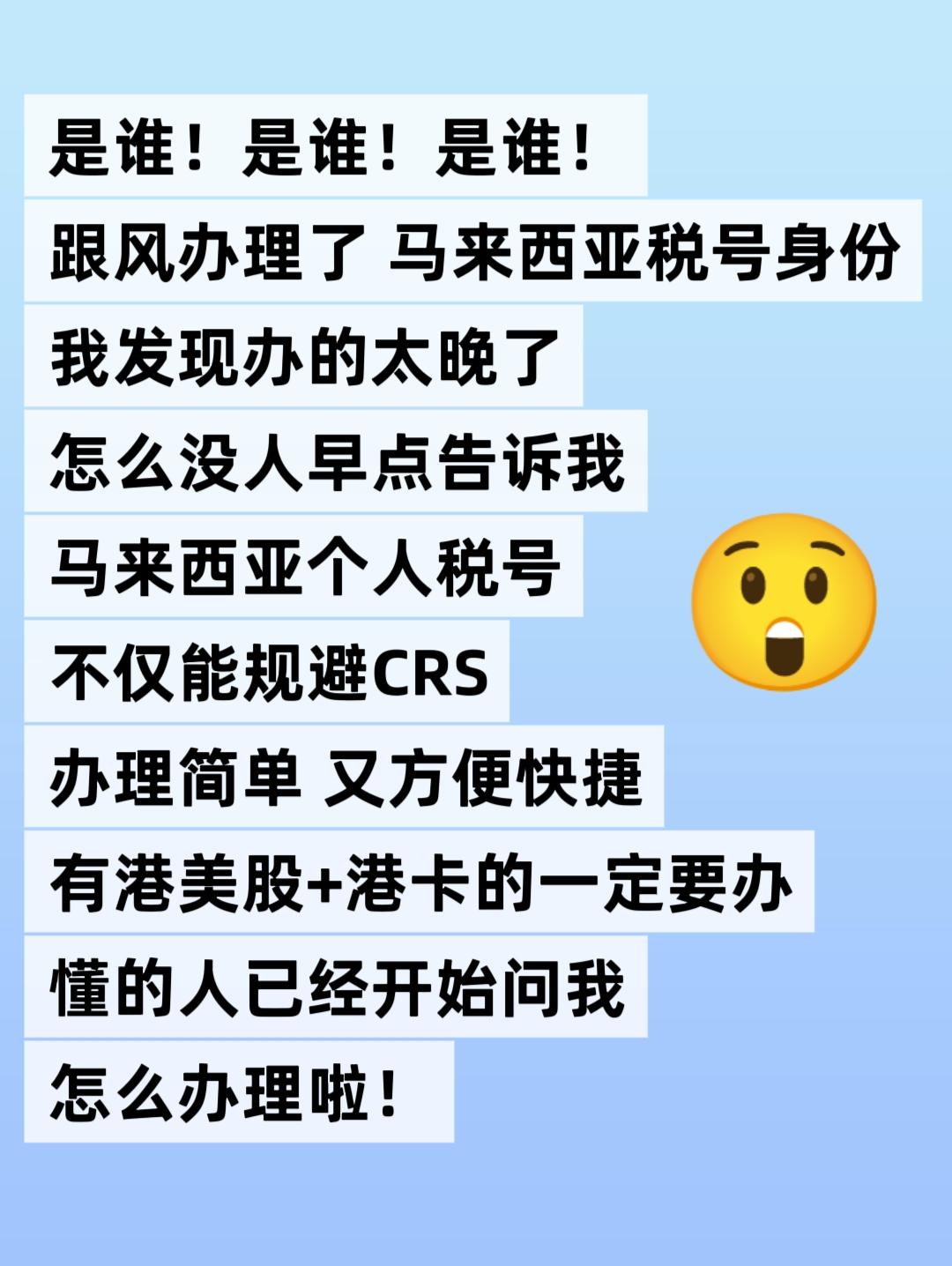 家人们！谁懂啊！当你拥有一个马来西亚税号身份，原来这么有用！