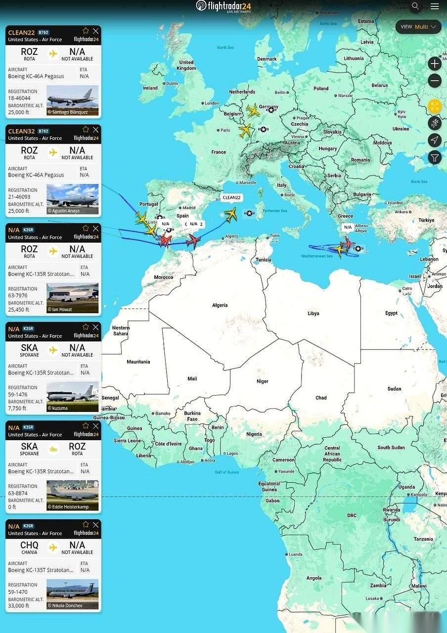 F-16战斗机，一群，已经从葡萄牙起飞了。
旁边还有空中加油机全程陪护，生怕它们