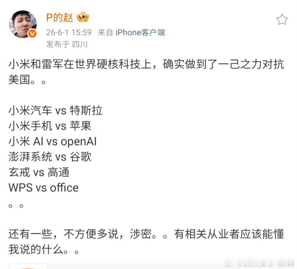 好像也没有什么毛病吧？WPS是金山的，跟雷总有关，而其他的小米确实都在做，而且做