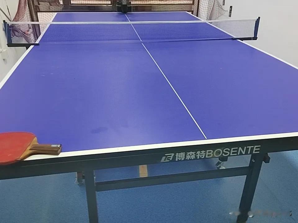 今天我在乒乓球馆打球，碰到一个我的领导和一名同事。领导水平一般，同事水平和我相当