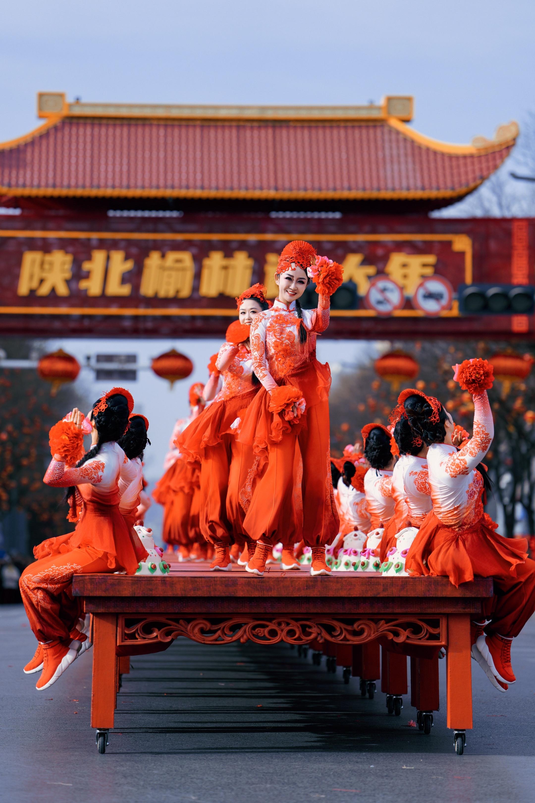 秧歌摄影 2026陕北榆林过大念秧歌展演 非遗抖起来  陕北秧歌 第三...