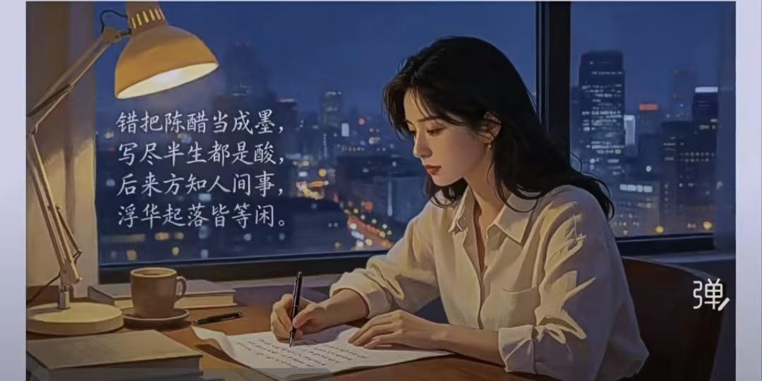 随笔
错把陈醋当成墨，
写尽半生都是酸，
后来方知人间事，
浮华起落皆等闲。