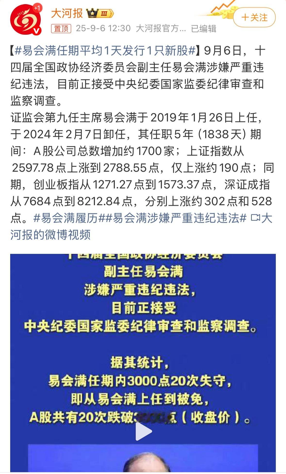 就这么大，鱼越来越多，可不吃不饱吗。易会满任期平均1天发行1只新股 ​​​