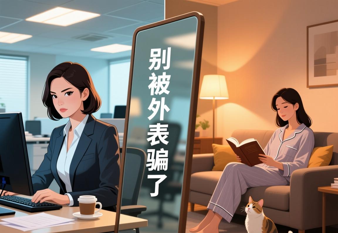 别被外表骗了‌

在单位上班时，有个同事盯着我看了许久，微笑着说：“你看着温温柔