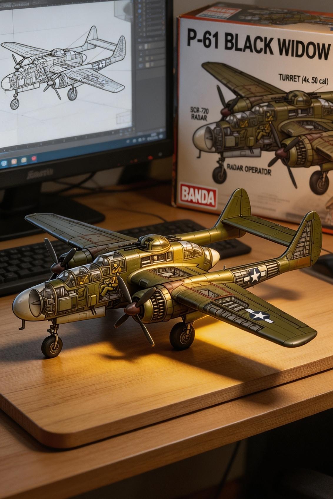 美军P - 61“黑寡妇”夜间战斗机，那火力凶猛得简直能把天都捅个窟窿！它配备4